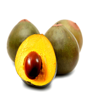 Lucuma sobre fondo blanco